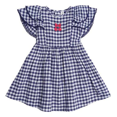 Huxbaby Cherry Pie Frill Dress Check 6M-2Y
